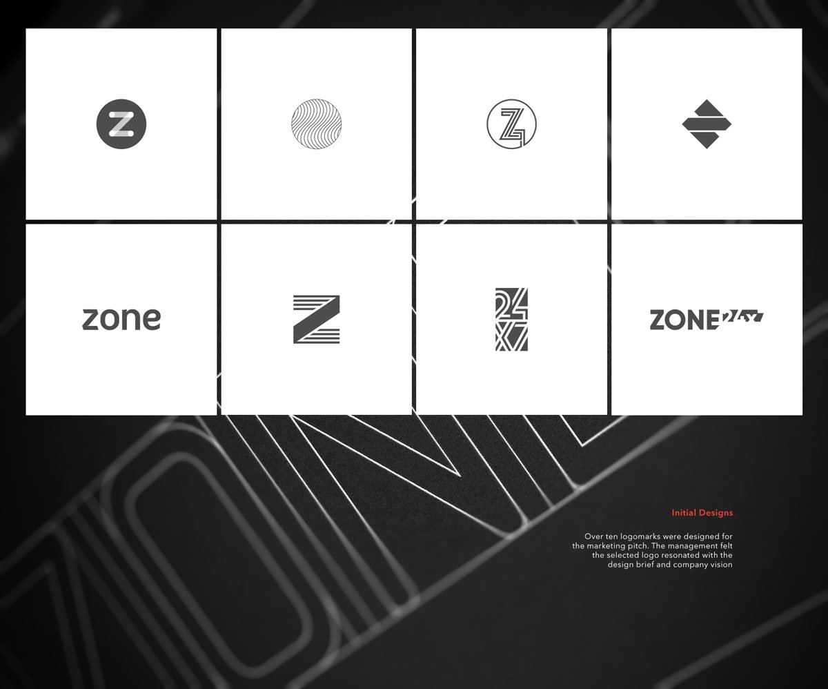 Zone24x7 Inc科技品牌vi設計  推翻稿件展示