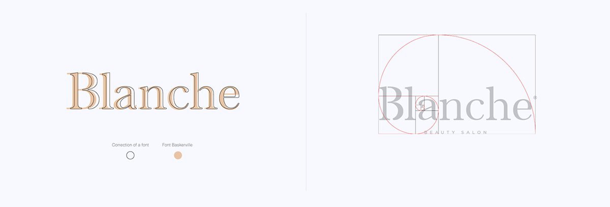 BLANCHE女性時尚用品品牌設(shè)計  標(biāo)志線稿展示