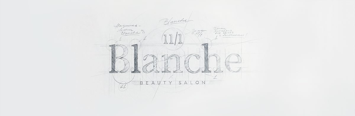 BLANCHE女性時尚用品品牌設(shè)計  標(biāo)志線稿展示