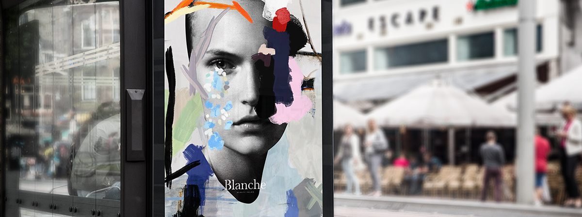 BLANCHE女性時尚用品品牌設(shè)計  宣傳展示欄展示
