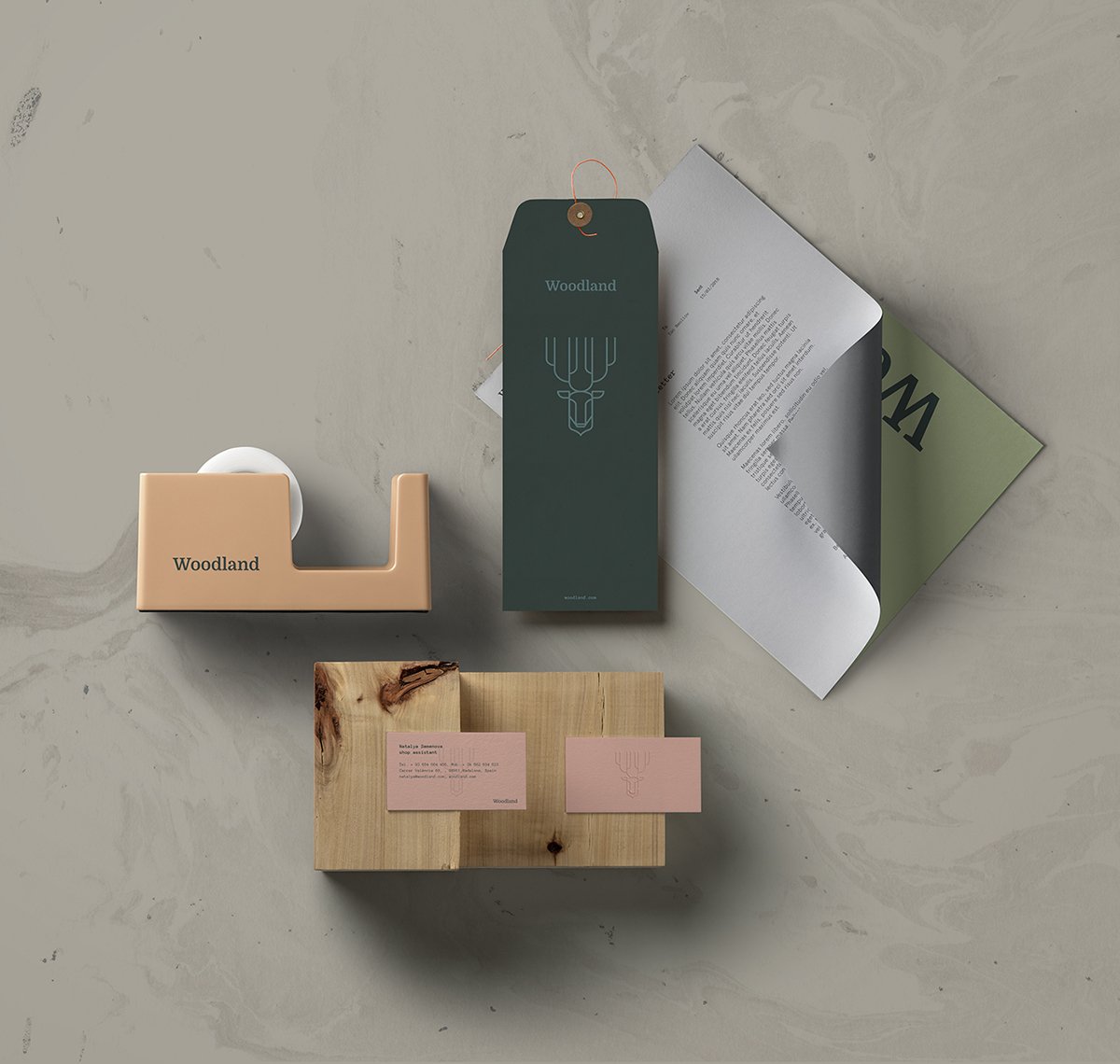 Woodland手工木制品品牌vi設(shè)計欣賞，手工木制品品牌，手工木制品品牌vi設(shè)計，家具品牌vi設(shè)計，家具品牌視覺形象識別設(shè)計，深圳vi設(shè)計，深圳品牌視覺形象識別設(shè)計，左右格局