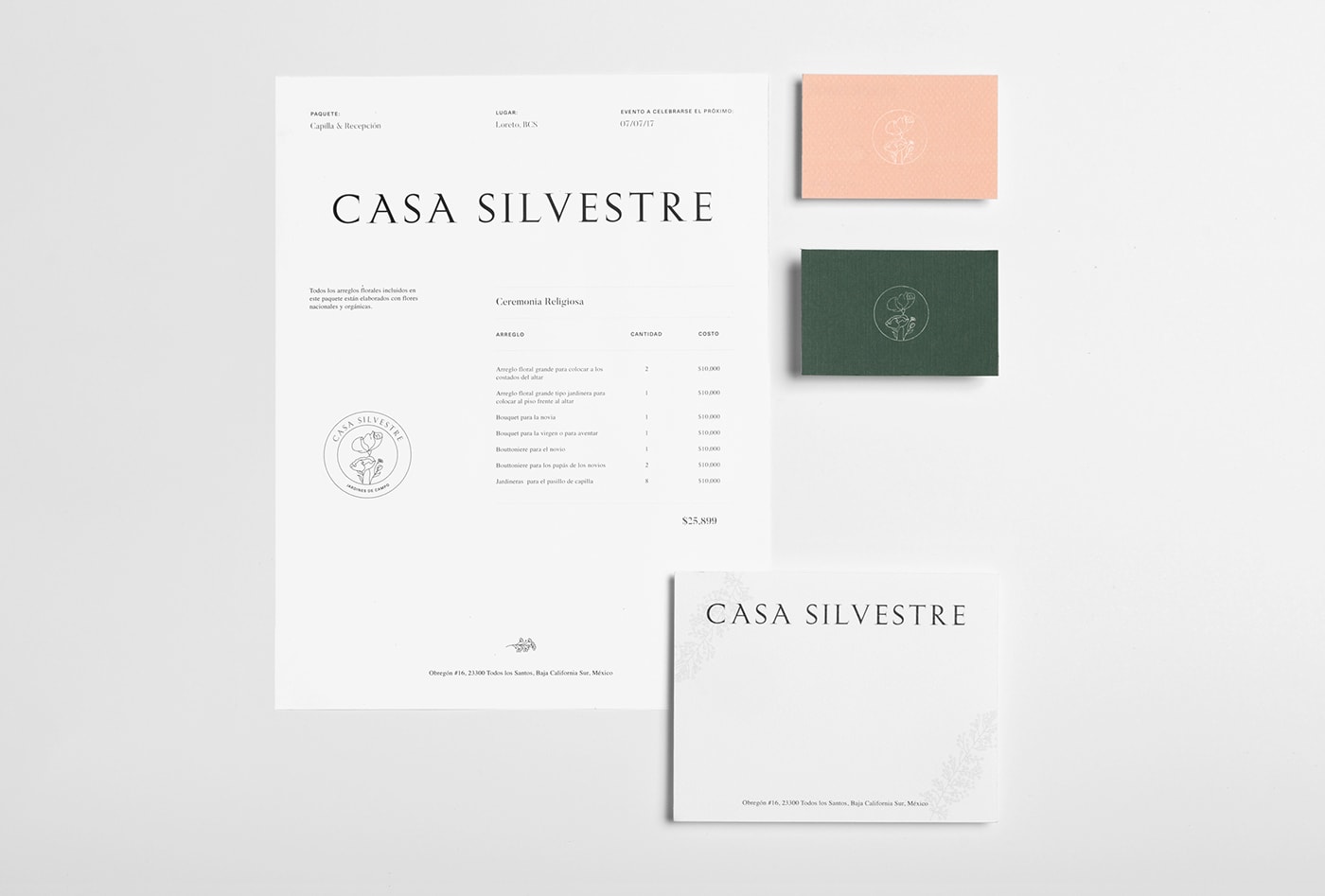 Casa Silvestre浪漫花店品牌logo設(shè)計(jì)與VI視覺設(shè)計(jì)，酒店VI設(shè)計(jì)，品牌視覺設(shè)計(jì)，企業(yè)VI設(shè)計(jì)，深圳VI設(shè)計(jì)，左右格局