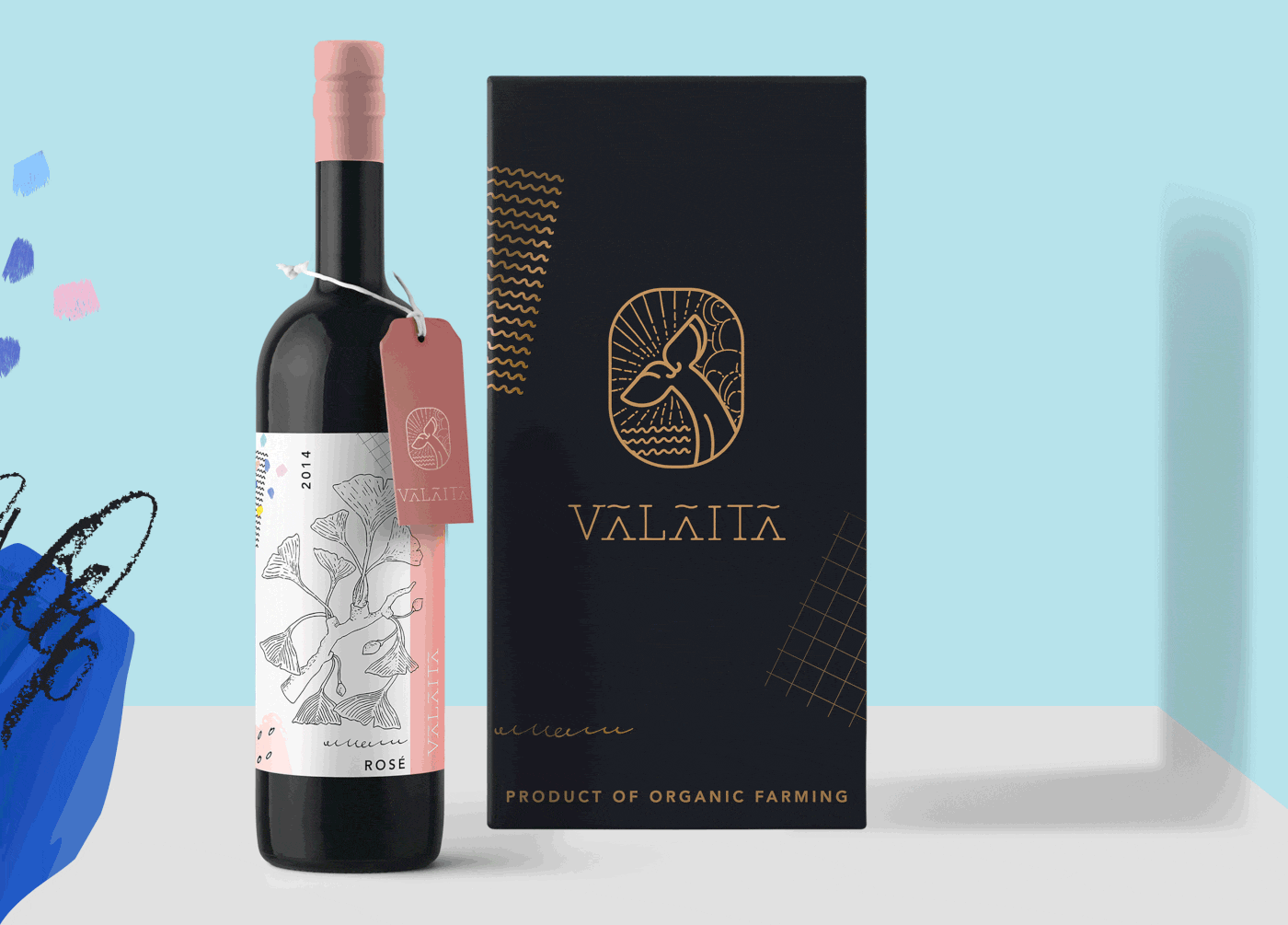 Valaita精致葡萄酒品牌VI設計——插圖包裝設計欣賞，餐飲VI設計，高端VI設計，葡萄酒包裝設計，深圳VI設計，左右格局